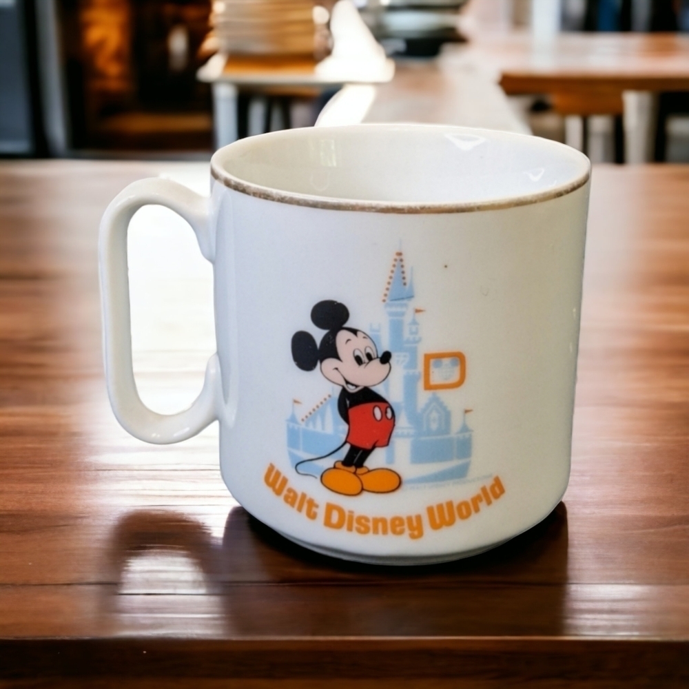 Disney World Vintage Mickey White Mug